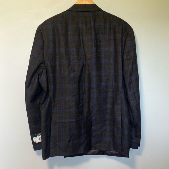 NWT Lauren Ralph Lauren Ultraflex Lindsay Brown Plaid Double Breasted Blazer - Picture 8 of 9
